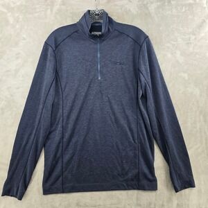 Outdoor Research Blackridge Quarter Zip‎ Top Mens Medium Blue Wool Blend 268116